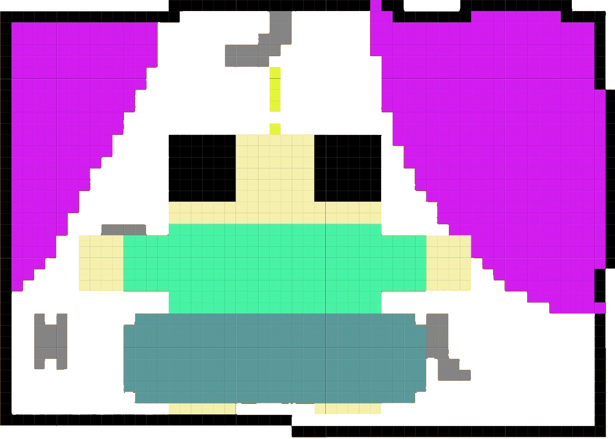 Minty blocking the shop